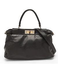 Pre-Owned Fendi Peekaboo Leather Top Handle Bag