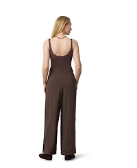 Cable & Gauge Women's High-Rise Wide-Leg Drawstring Pants