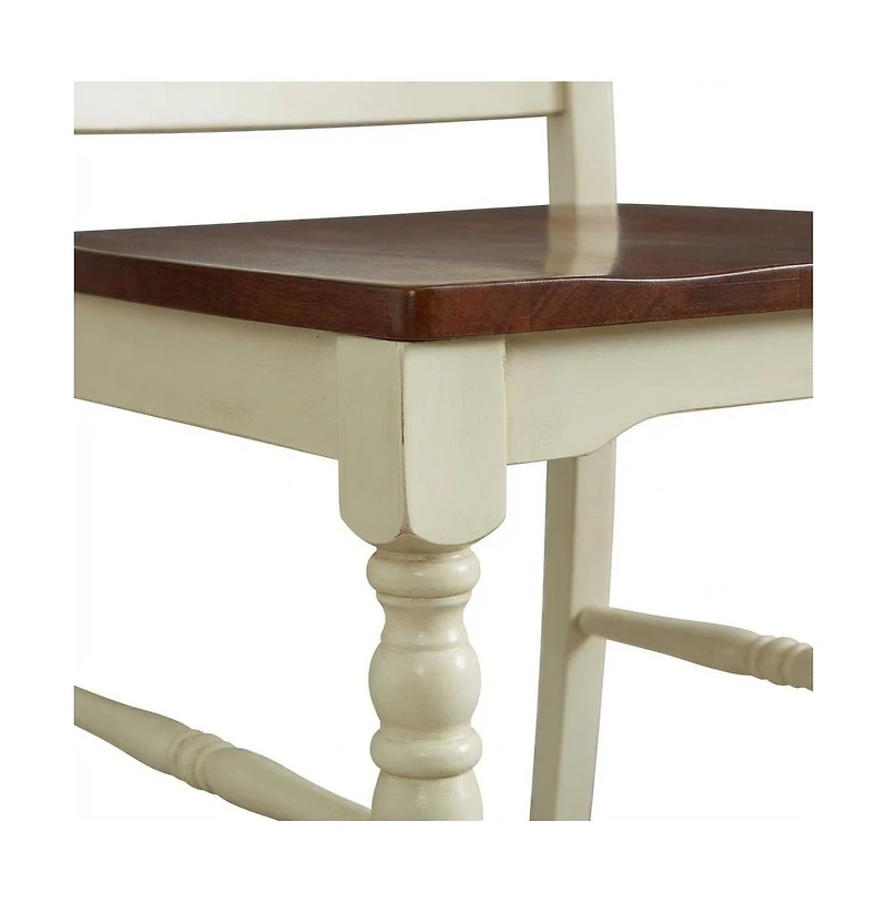 Starlight Canyon Home Merlot-Buttermilk Slatback Dining Chair Set(2) with Solid Rubberwood Construction