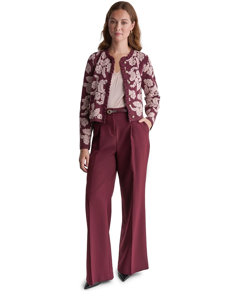Bcbg Women's Floral Crew-Neck Cardigan