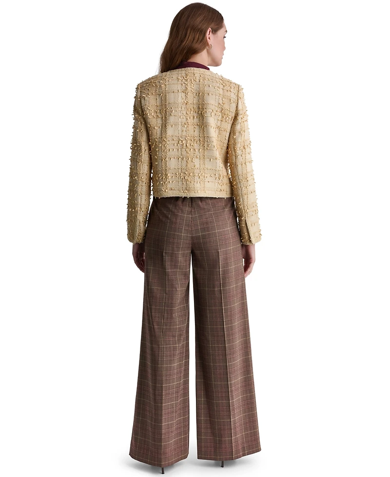 Bcbg Women's Cropped Plaid Shoulder-Pad Jacket