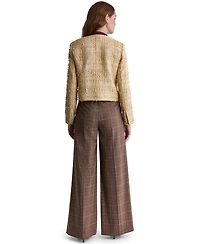 Bcbg Women's Cropped Plaid Shoulder-Pad Jacket