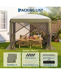 Maxsa 8' x 8' Pop-Up Gazebo Canopy, 300D Oxford Fabric with B3 Mesh, Steel Frame, Removable Wind Panels, Carry Bag