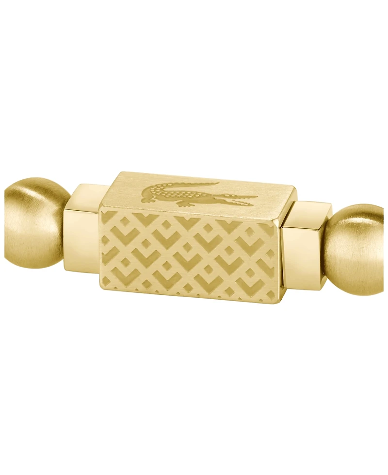Lacoste Men's Matchpoint Gold-Tone Stainless Steel Beaded Bracelet
