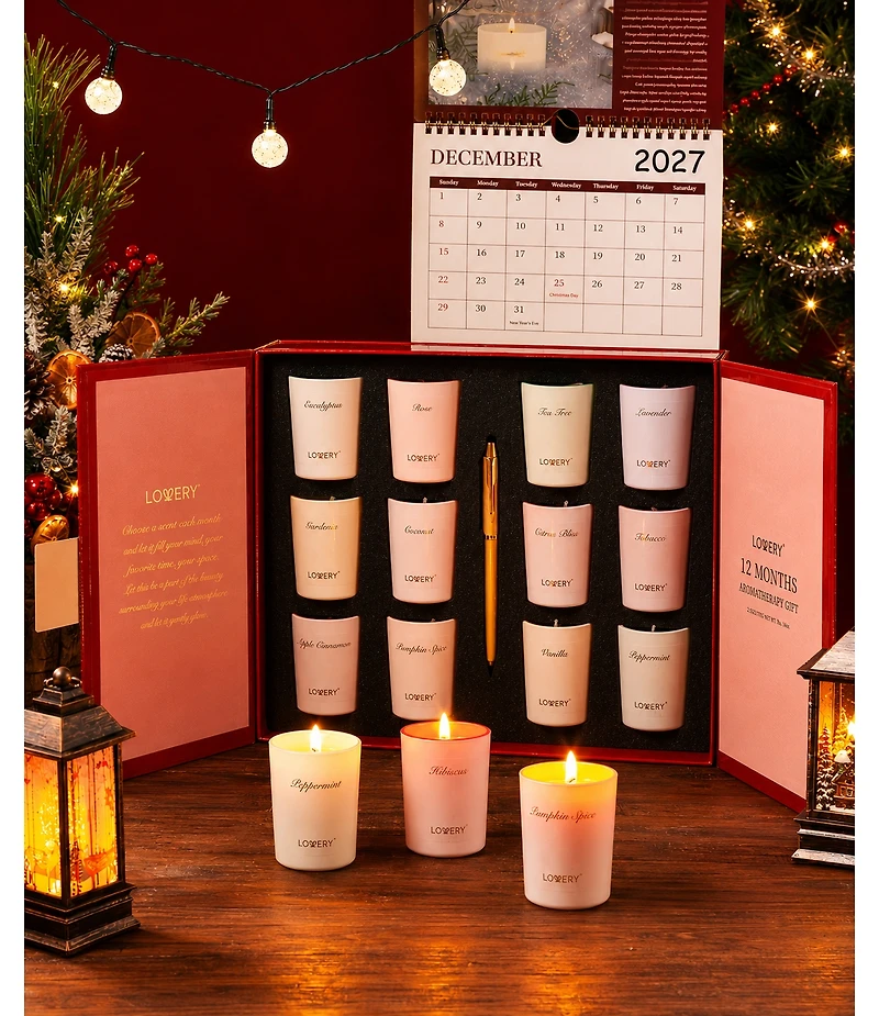 Lovery 14-Piece. Limited Edition Candle Advent Calendar Aromatherapy Gift Set
