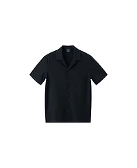 Mango Men's Short-Sleeve Textured Cotton-Blend Shirt