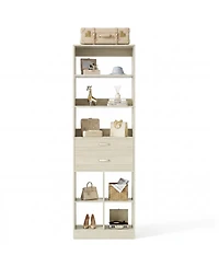Aheaplus Small Wood Closet Organizer with Drawers and Storage Cubic for Bedroom