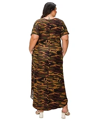 L I V D Plus Katt Camo Pocket Maxi Dress