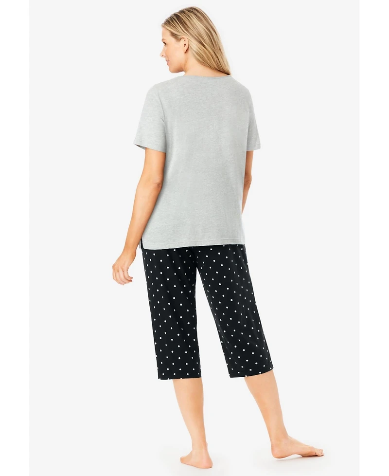 Dreams & Co. Women's 2-Piece Capri Pj Set