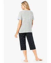 Dreams & Co. Women's 2-Piece Capri Pj Set