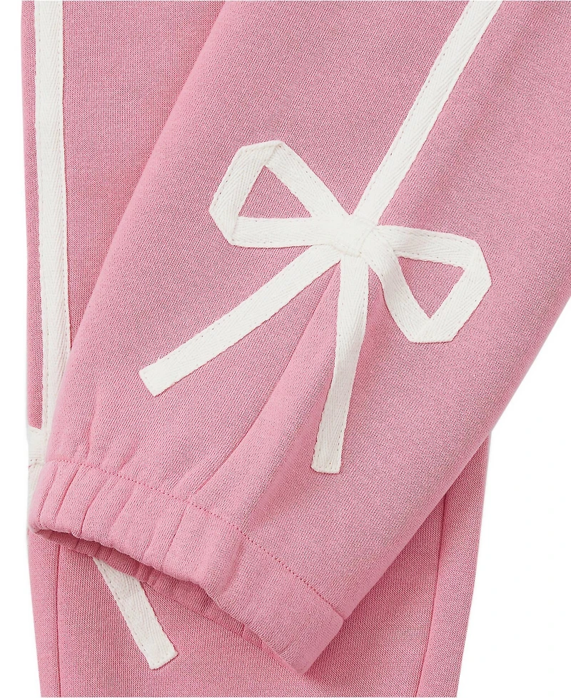 Lands' End Girls Fleece Bow Joggers