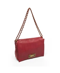Pre-Owned Fendi Women's Large Claudia Pequin Embossed Leather Shoulder Bag