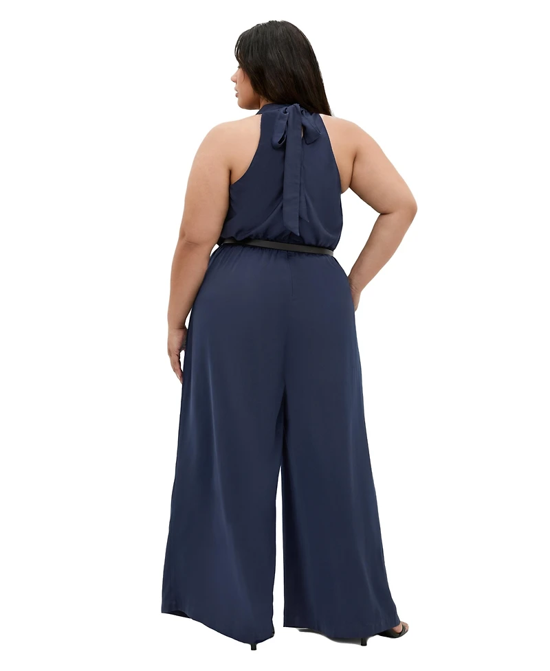 City Chic Women's Clara Halter Wide Leg Jumpsuit