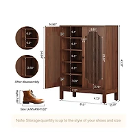 Slickblue 2 Door Mdf Shoe Storage Cabinet with Louvered Front Panels