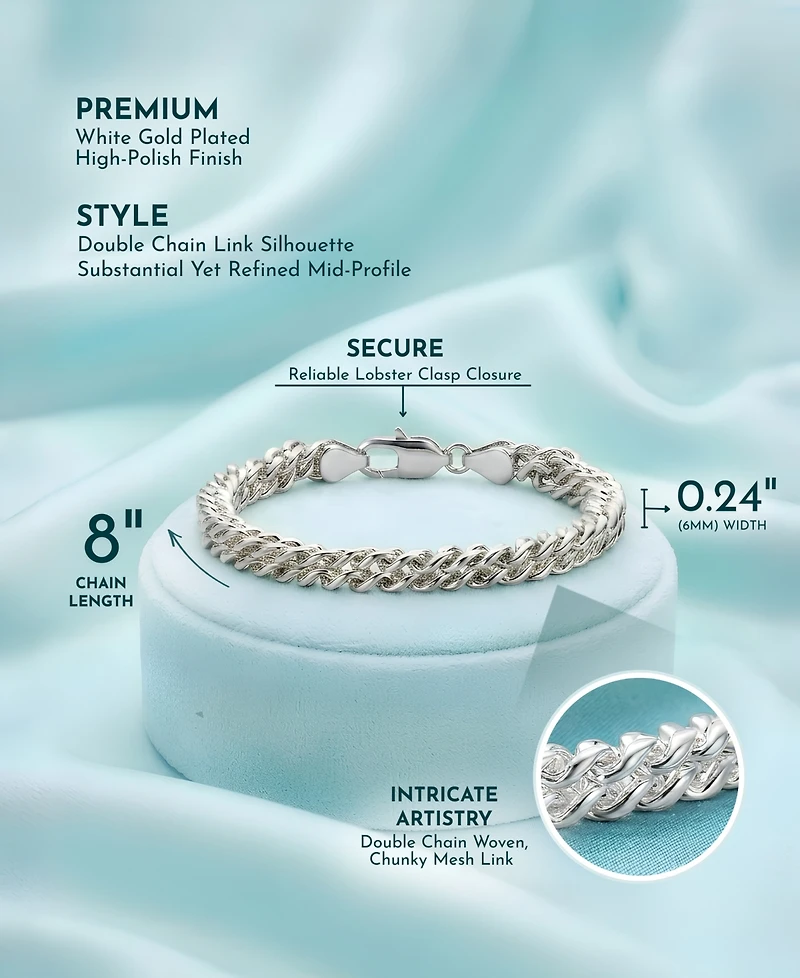 14K Gold Plated or White Gold Plated Mesh Link Bracelet
