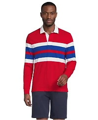 Lands' End Men's Long Sleeve Lightweight Slub Rugby Polo