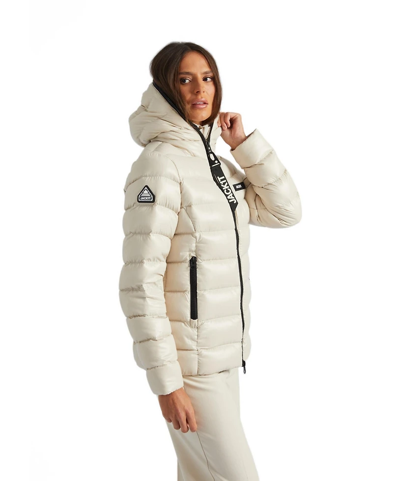 JACK1T Women's Hooded Quilted Puffer Jacket