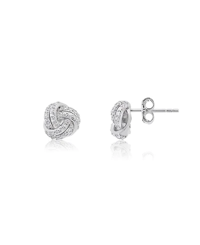 The Lovery Cz Knot Stud Earrings Sterling Silver