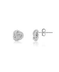 The Lovery Cz Knot Stud Earrings Sterling Silver