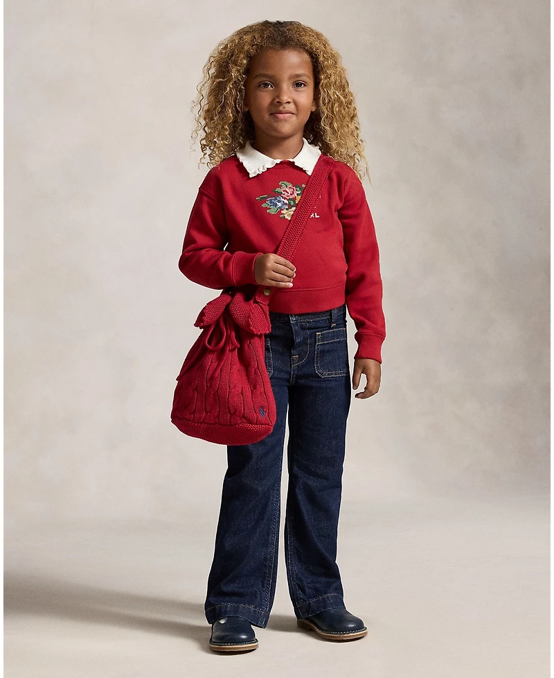 Polo Ralph Lauren Girls' 2T-6X Collared Fleece Sweatshirt