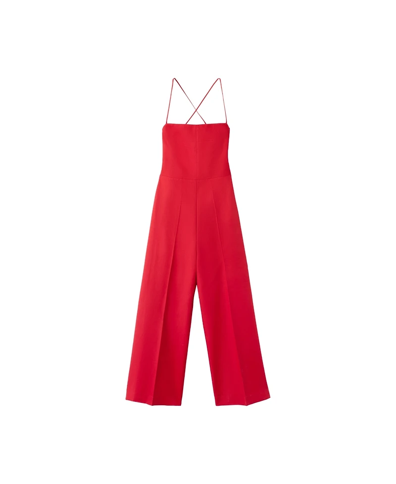Mango Women's Cross-Back Linen Blend Playsuit