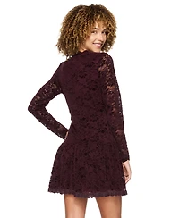 Alex & Sophia Juniors' A-Line Lace V-Neck Dress