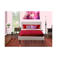 East West Furniture FN08F-1VL07 2-Piece Fannin Full Size Bedroom Set with 1 Mid Century Bed and a Modern Nightstand