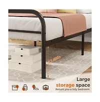Slickblue Metal Platform Bed Frame with Steel Slats and Underbed Storage