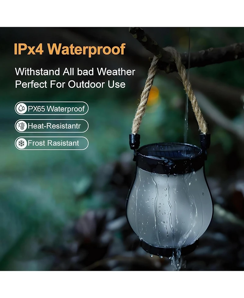 Cushry Solar Lantern Outdoor Lights Large Waterproof Flickering Flame Solar Lantern for Yard Garden Patio Hanging Tabletop Decor (1Pieces )