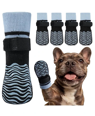 Anti-Slip Stretch Knit Dog Socks with Double-Sided Rubber Grippers for Indoor and Outdoor Paw Protection