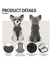 Cotton-Blend Post-Surgery Recovery Bodysuit Onesie for Dogs, E-Collar Alternative