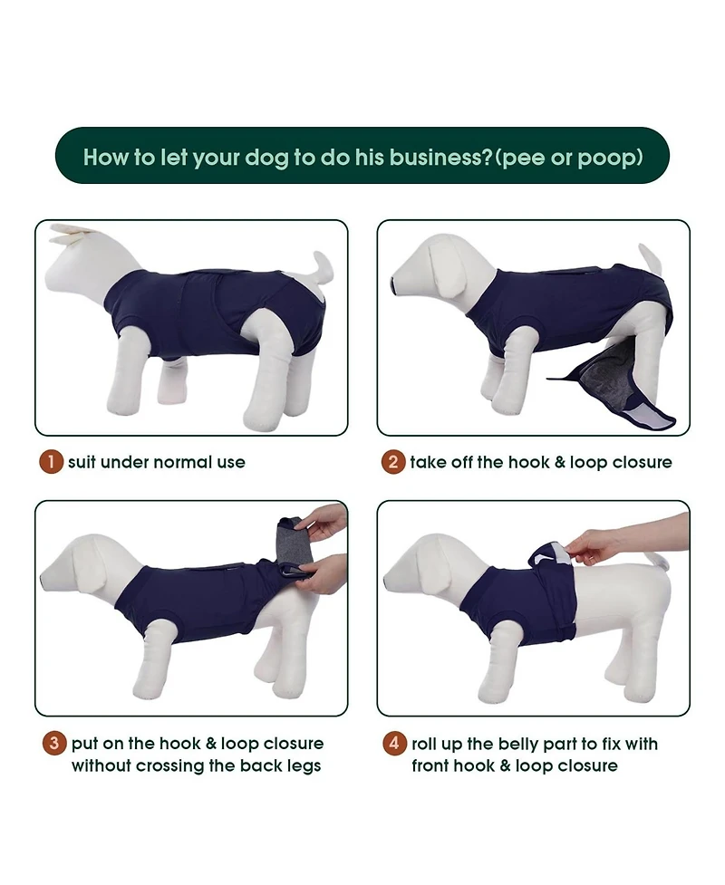 Cotton-Blend Post-Surgery Recovery Bodysuit Onesie for Dogs