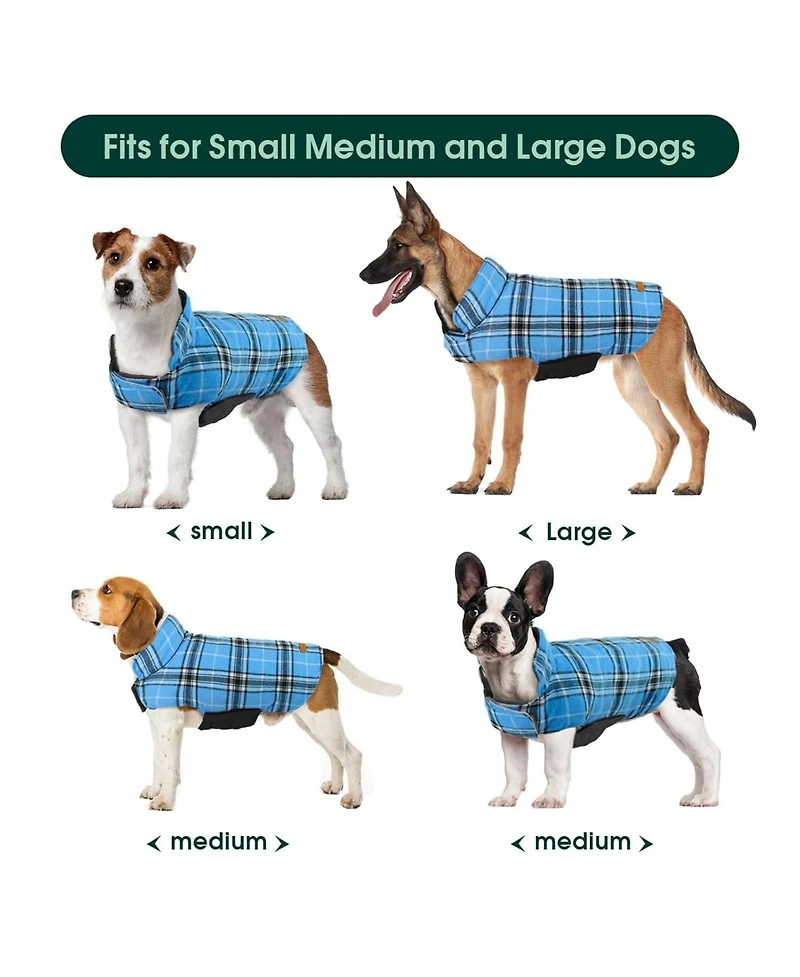 Reversible Waterproof Fleece-Lined Dog Jacket with Leash Access for Cold Weather
