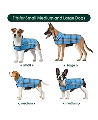 Reversible Waterproof Fleece-Lined Dog Jacket with Leash Access for Cold Weather
