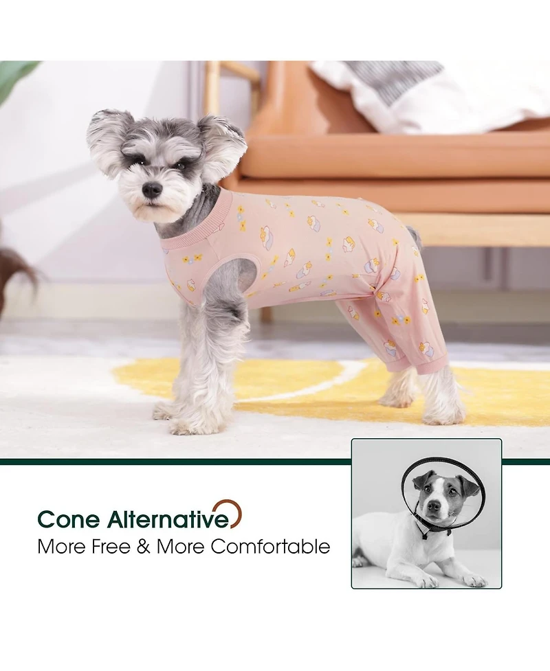 Soft Recovery Onesie Surgical Suit with Rear Leg Sleeve and Abdominal Coverage for Dogs