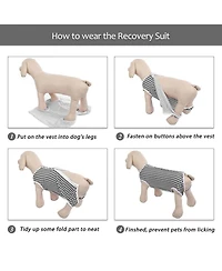 Cotton-Spandex Surgical Recovery Suit for Dogs, E-Collar Alternative Protective Onesie