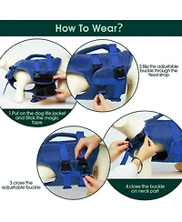 High-Flotation Ripstop Reflective Safety Life Vest for Dogs with Rescue Handle
