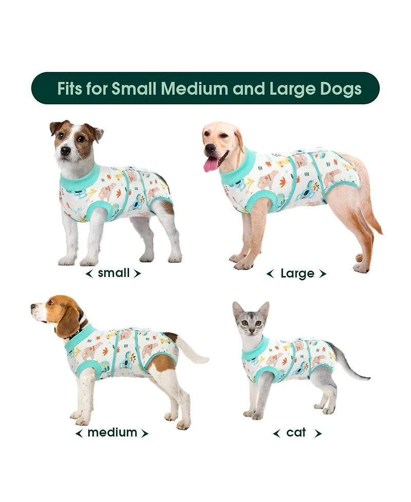 Soft Breathable Recovery Suit for Dogs and Cats, Post-Surgery Onesie with Cone-Free Wound Protection