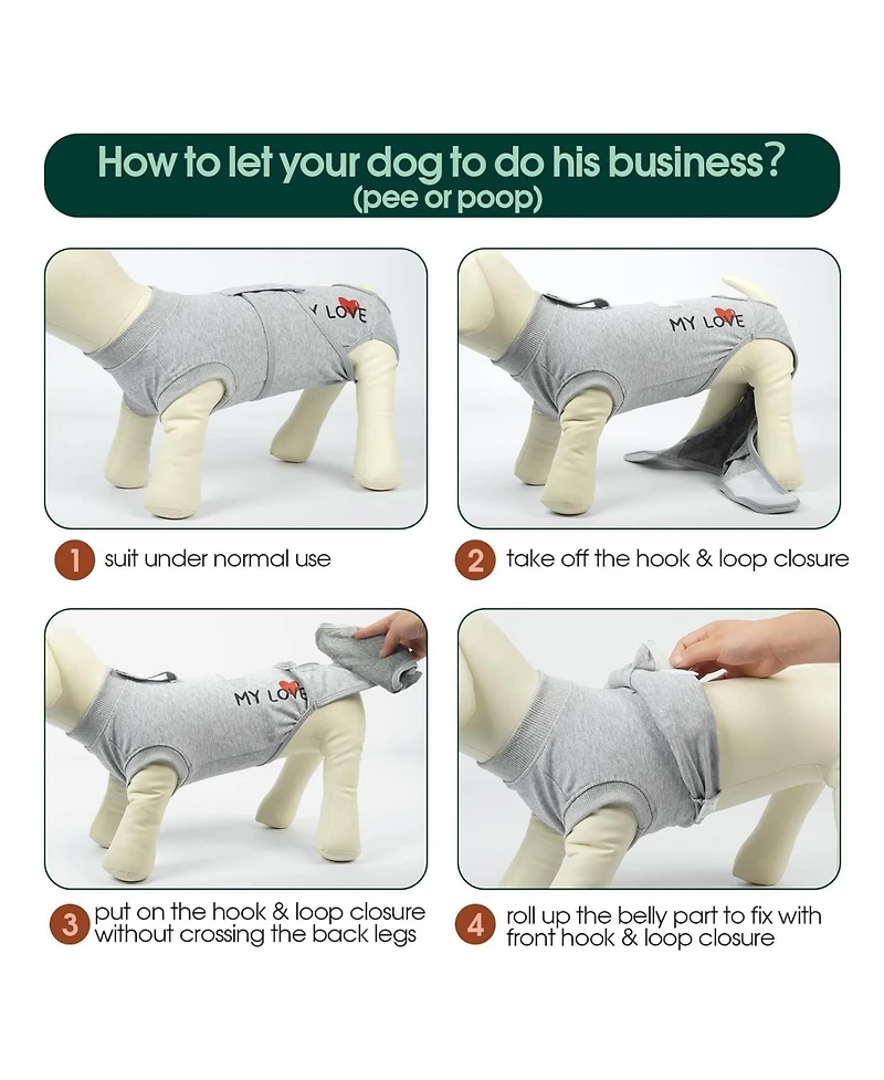 Post-Surgery Recovery Onesie Suit for Dogs and Cats, Soft Protective Wear