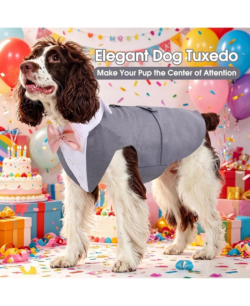 Formal Tuxedo and Bandana Two-Piece Set for Dogs