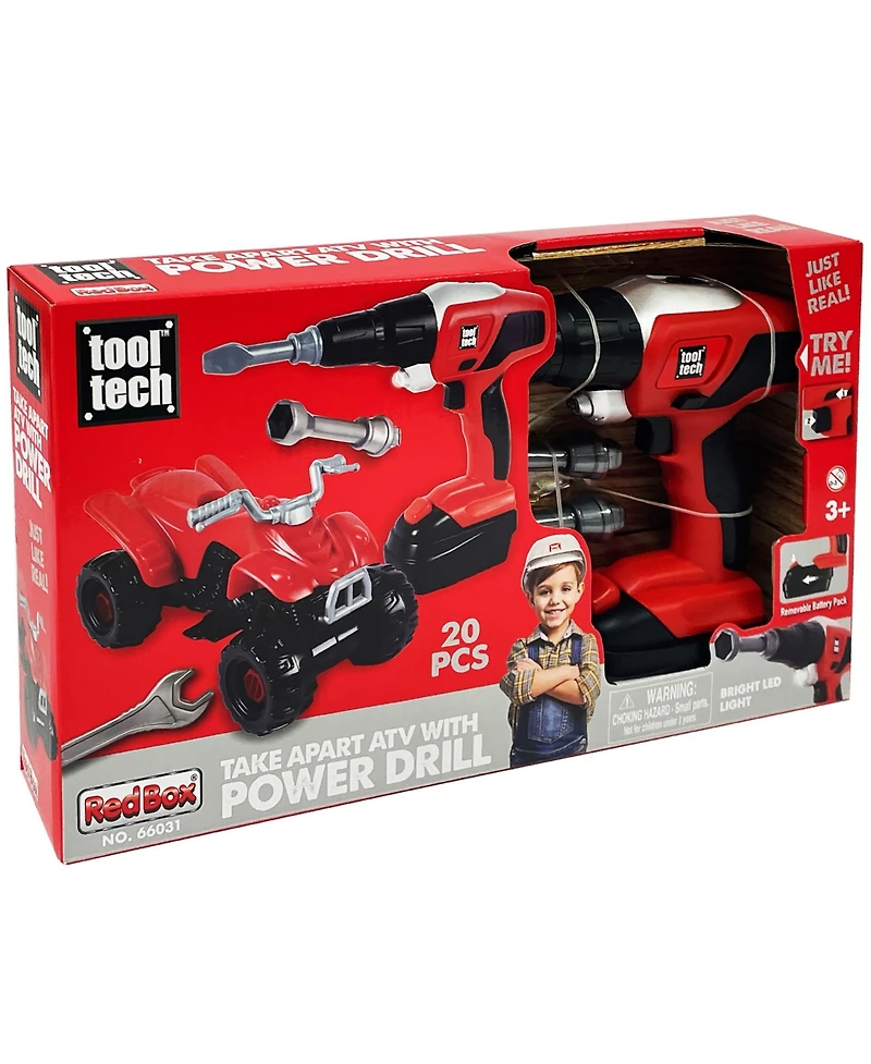 Red Box Tool Tech Take-Apart Atv and Power Drill 20-Piece Building Set, Ages 3+