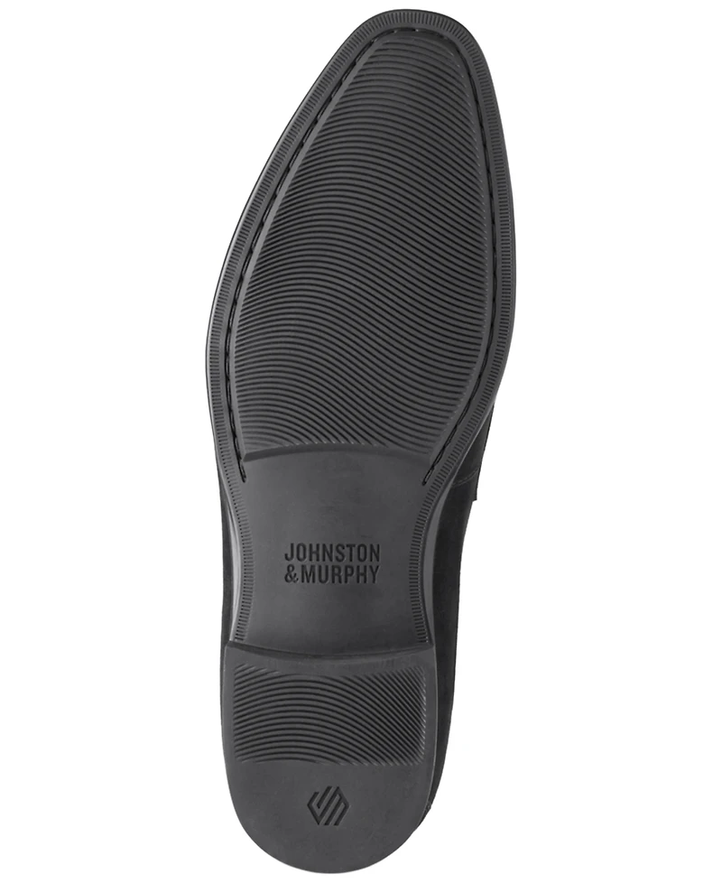 Johnston & Murphy Men's Elston Bit Suede Almond Toe Loafers
