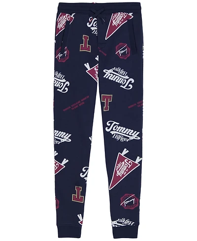 Tommy Hilfiger Boys' 8-20 Collegiate Aop Allover-Print Pull-On Ribbed-Cuff Joggers