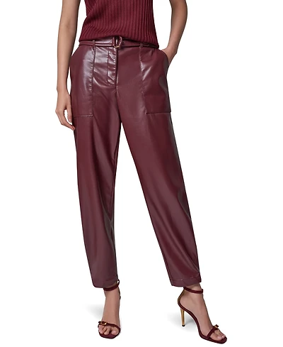 Donna Karan New York Women's Cargo High-Rise Tapered-Leg Polyurethane Pants