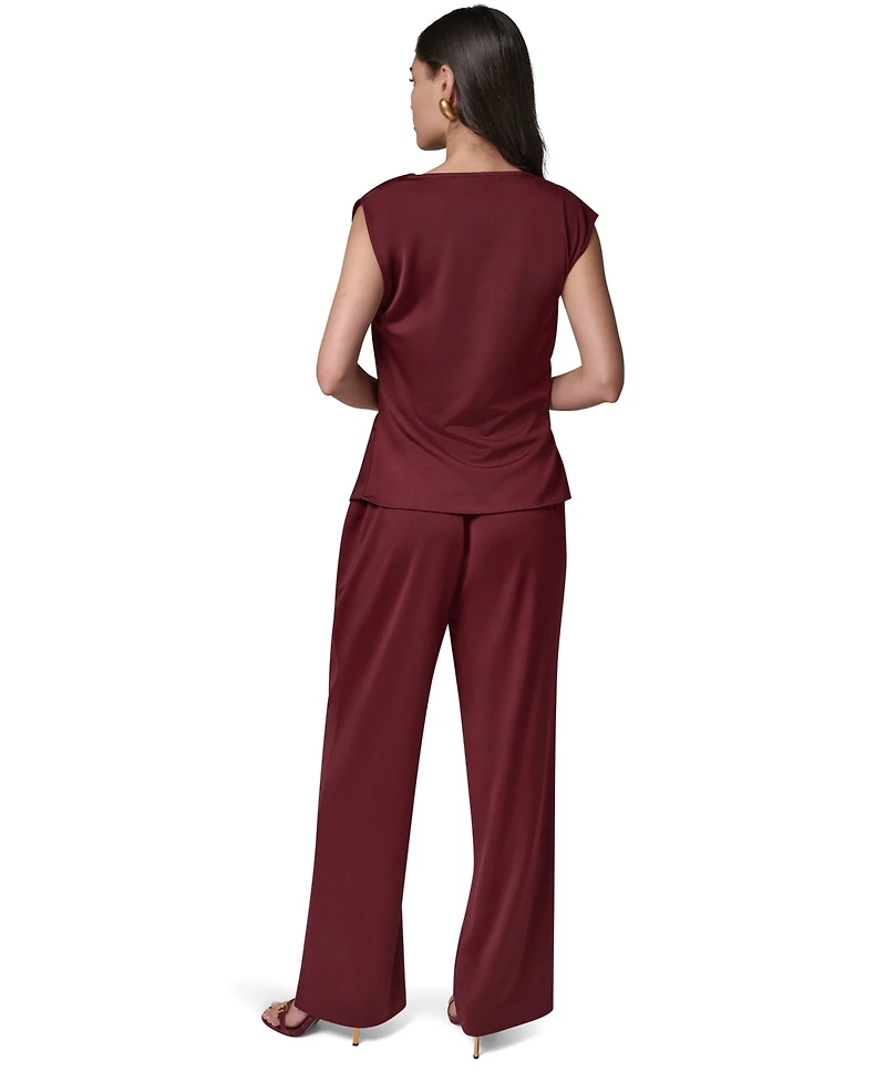 Donna Karan New York Women's Cowl Neck Draped Sleeveless Blouse