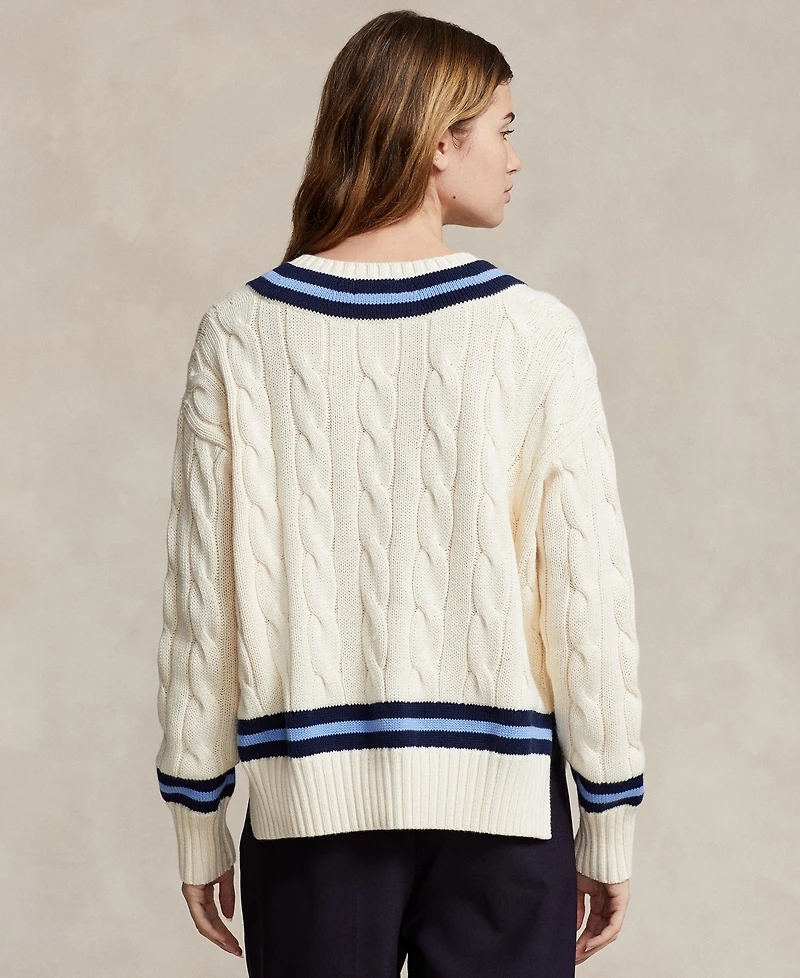 Polo Ralph Lauren Women's Cable-Knit Cotton Cricket Sweater
