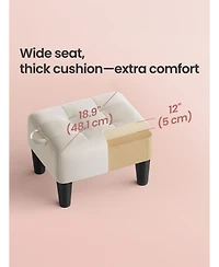 SongmicsHome Storage Ottoman, Velvet Footstool with Hidden Storage and Handle