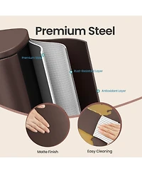 SongmicsHome Kitchen Garbage Can, Stainless Steel Trash Can with Soft Close Lid and Foot Pedal, 13.2 Gal