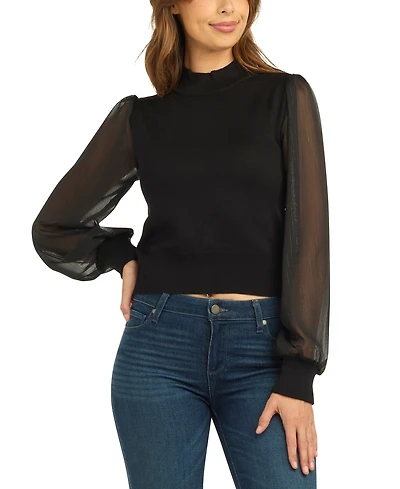 Bcx Women's Mock Neck Long-Sleeve Pullover Sweater