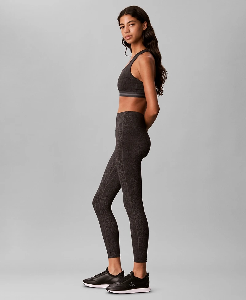 Calvin Klein Performance Women's Icon Sport 7/8 Snake-Print High-Rise Leggings